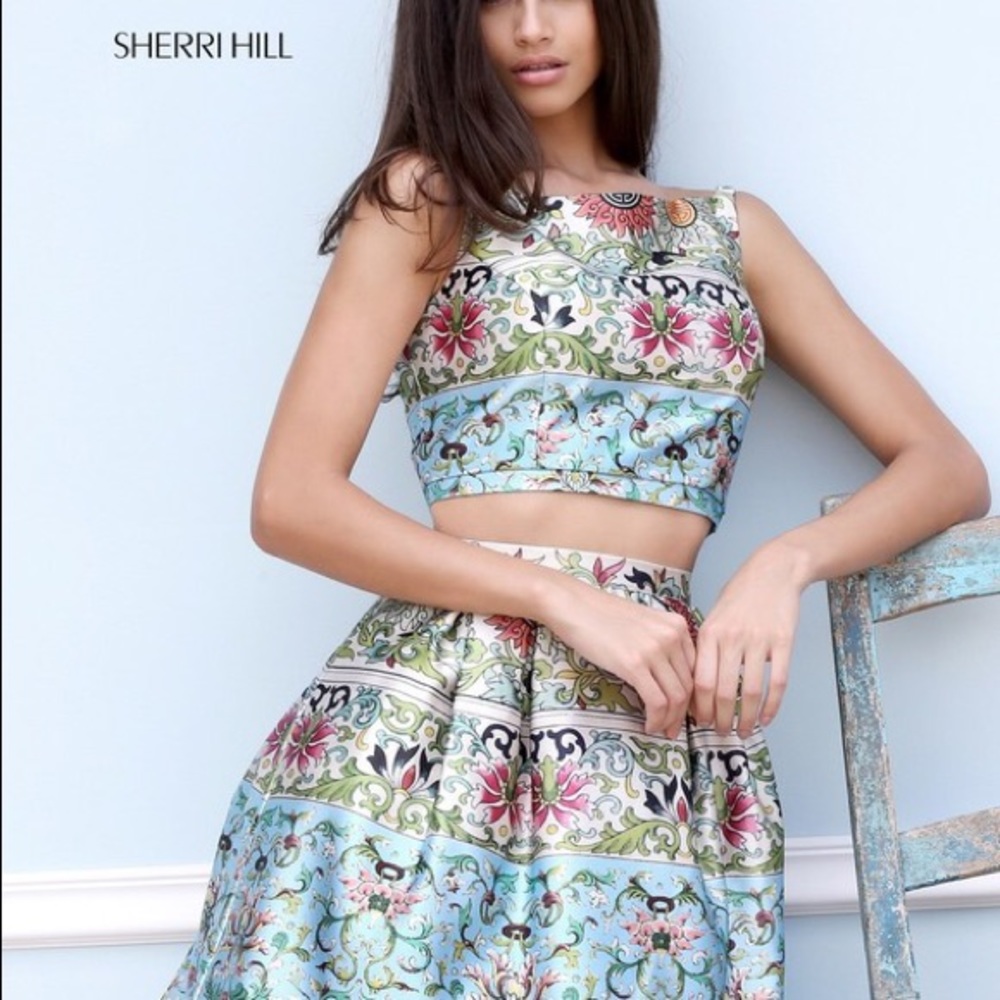 Sherri Hill Floral Homecoming Dress